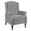 Tufted Upholstered Wingback Recliner w/ Padded Seat, Nailhead Trim