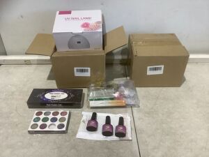 Lot of (2) Nail Polish Kits with UV Nail Lamp