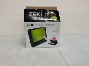 Zeki 9" Tablet + DVD Player, Powers Up, E-Commerce Return, Sold as is