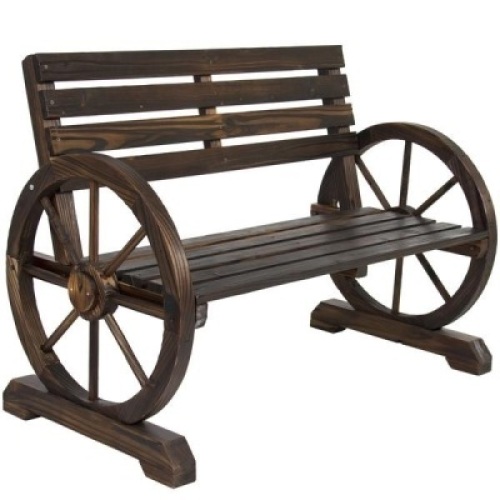 Wooden Wagon Wheel Bench.&nbsp;21.5"(L) x 1.5"(W) x 21.5"(H). Appears New