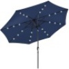10ft Solar LED Lighted Patio Umbrella w/ Tilt Adjustment, Fade-Resistance. Appears New