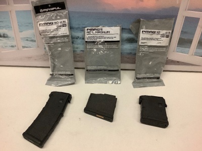 Lot of (3) Handgun accessories, PMAG 30 Ar/M4, PMAG AC L MAGNUM, PMAG 10 LR/SR