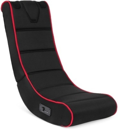 Padded Foldable Armless Rocking Curved Floor Gaming Chair w/ Integrated Audio Speakers System, Headphone Jack, Velcro Straps