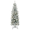 6 Ft. Pre-Lit Snow Flocked Artificial Pencil Christmas Tree