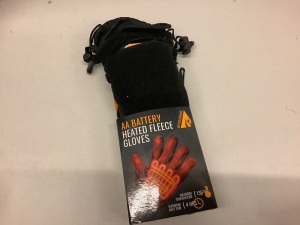 AA Battery Heated Fleece Gloves, Unisex, One Size