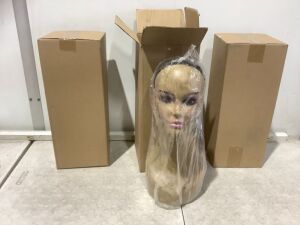 Lot of (3) Mannequin Head Wig Stands 