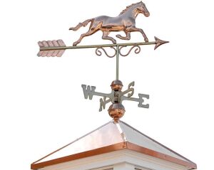 Good Directions 2126MV-1974P 26" Square Manchester Vinyl Horse Weathervane and Copper Cap - Does Not Include Cupola