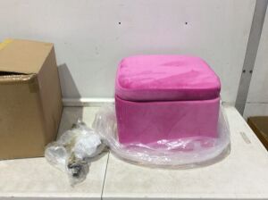 Small Pink Storage Ottoman 