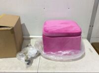 Small Pink Storage Ottoman&nbsp;