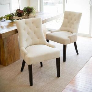 Set of 2 Upholstered Tufted Side Chairs