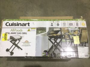 Cuisinart CGG-240 Roll-Away Gas Grill, Stainless Steel, 27.3" L x 38" W x 23.5" H - Grate is Cracked, Unknown if Hardware is Complete