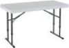 LIFETIME 80160 Commercial Height Adjustable Folding Utility Table, 4 Feet, White Granite