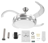 42inch LED Ceiling Fan with 3-Color Changing Lights, Possible Missing Parts, E-Comm Return, Sold as is