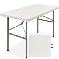 4ft Portable Folding Plastic Dining Table w/ Handle, Lock&nbsp;
