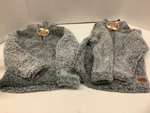 Lot (2) Marled Gray Girls, Size Small