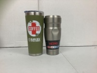Lot of (2) Tumblers, One Missing Lid and Dented, One is Broken, E-Comm Return, Sold as is