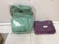 Teal Backpack & Purple Shoulder Bag&nbsp;