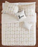 Arielle Metallic Printed Comforter Set, Full/Queen&nbsp;