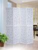 Roundhill Furniture Giyano 4 Panel Wood Frame Screen Room Divider, 70 x 1 x 70 Inches
