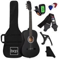 Beginner Acoustic Guitar Set with Case, Strap, Digital Tuner, Strings - 38in. Appears New