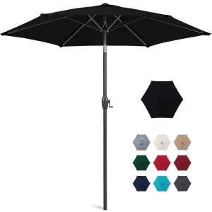 7.5ft Outdoor Market Patio Umbrella w/ Push Button Tilt, Crank Lift