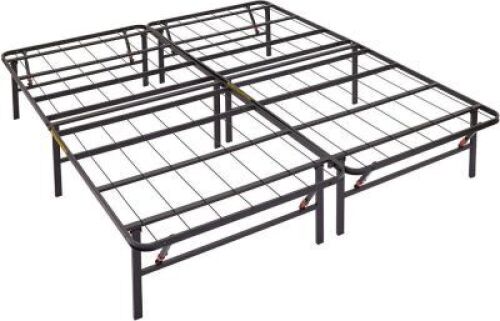 Amazon Basics Foldable 14" Black Metal Platform Bed Frame with Tool-Free Assembly,&nbsp;Full