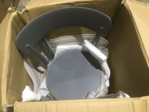 Amazon Basics Dark Grey&nbsp;Armless Plastic Bistro Dining Chairs, Set of 2&nbsp;