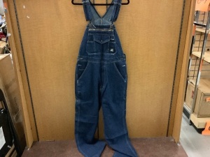 Unlined Bib Overall, Relaxed Fit, Size 36 x 34