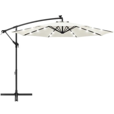 10ft Solar LED Offset Hanging Patio Umbrella w/ Crank Tilt Adjustment 3.5 star rating 142 Reviews