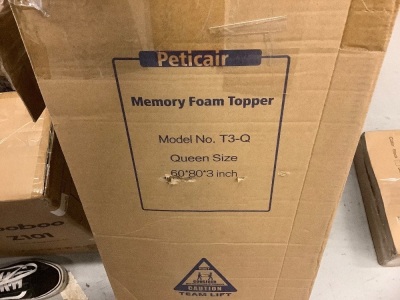 Peticair Memory Foam Topper, Queen, 60"x80"x3"