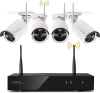 xmartO 8 Channel Expandable&nbsp;Wireless Security Camera System 4X 960p HD Outdoor Wireless IP Cameras, 80ft IR, Dream Liner, Built-in Router, No HDD