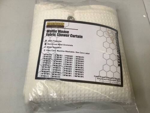 Barossa Waffle Weave Fabric Shower Curtain