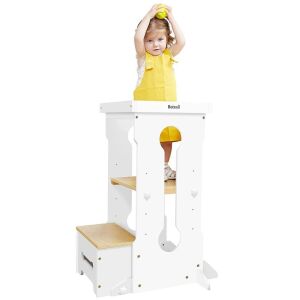 Bateso Kids Step Stool with Adjustable Height Standing Platform 