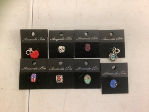 Lot of (8) Amanda Blu Pave Charms, Appears New