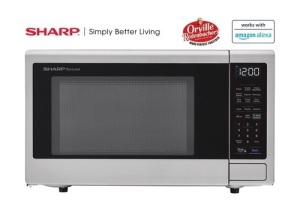 1.4 cu. ft. 1000W Sharp Stainless Steel Smart Carousel Countertop Microwave Oven, New