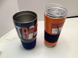 Lot of (2) Insulated Cups, 1 Missing Lid, 1 Broken Lid, Ecommerce Return