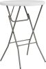 Flash Furniture 2.6-Foot Round Granite White Plastic Bar Height Folding Table