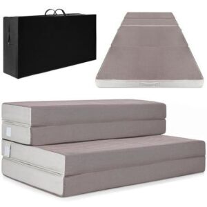 4" Folding Portable Mattress Topper w/ Plush Foam, Full 