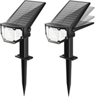 Lot of (2)&nbsp;Otdair 19 LED Solar Landscape Pathway Spotlights, 2 in 1 Wall Lights, 2 Pack&nbsp;