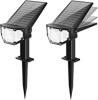 Lot of (2)&nbsp;Otdair 19 LED Solar Landscape Pathway Spotlights, 2 in 1 Wall Lights, 2 Pack&nbsp;