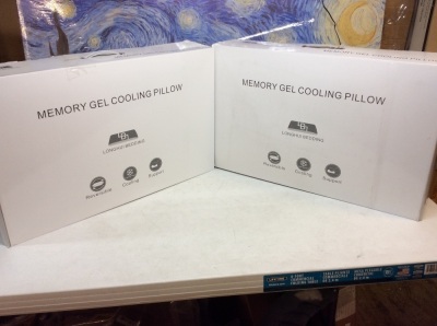 Lot of (2) New Memory Gel Cooling Pillows