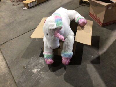 Kids Extra Large Life-Size Plush Rainbow Unicorn Stuffed Animal w/ Soft Fur