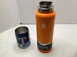 Lot of (2) Insulated Cups, Hydroflask (Missing Lid) , and MLB Logo Cup, Ecommerce Return