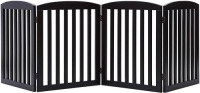 PAWLAND 24"&nbsp;Wooden Freestanding 4-Panel Foldable Pet Gate&nbsp;