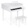 Kids Mini Wooden Grand Piano w/ Lid, Bench, Music Rack, Song Book