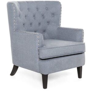 Modern Tufted Wingback Accent Chair w/ Nailhead Trim