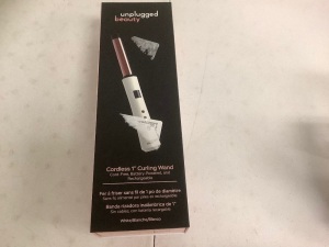 Unplugged Beauty Cordless 1" Curling Wand, Powers Up, E-Commerce Return