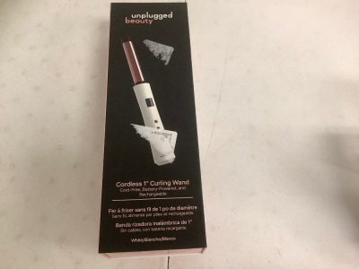 Unplugged Beauty Cordless 1" Curling Wand, Powers Up, E-Commerce Return