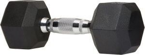 Amazon Basics Rubber Encased Hex Dumbbell Hand Weight, 45 lb 