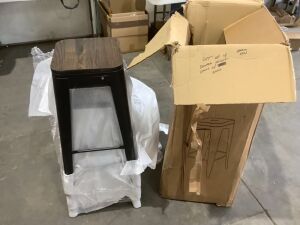 Set of 4 Counter Height Stools with Backs 